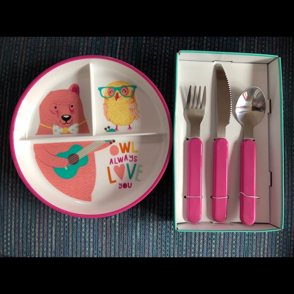 Brand New! “Pillowfort” Silverware/Plate 💜